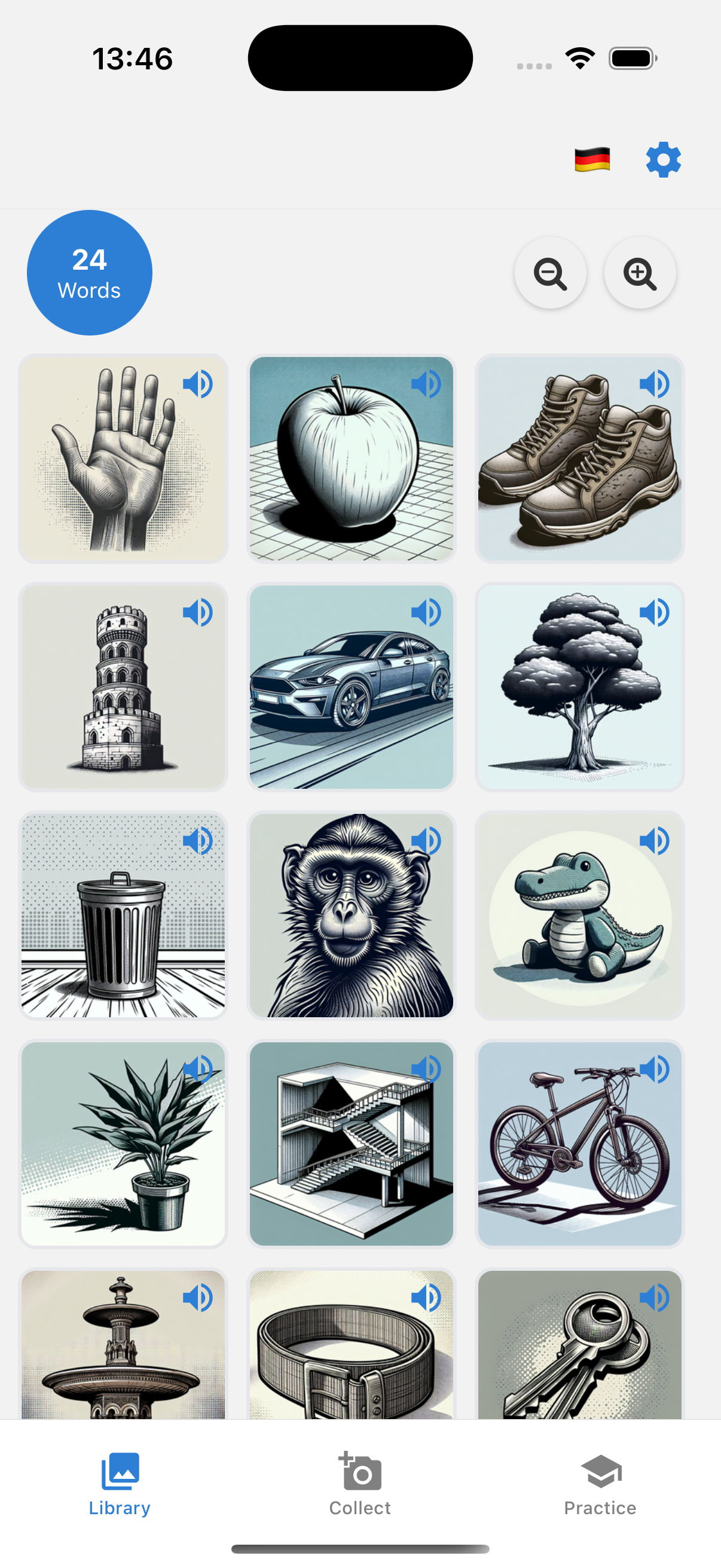 LingoCam App Library View
